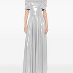 Abito maxi con spalle scoperte in argento Norma Kamali - donna 