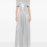 Abito maxi con spalle scoperte in argento Norma Kamali - donna 