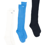 Confezione da tre calzini in misto cotone ricamati multicolore Shushu/Tong - unisex 