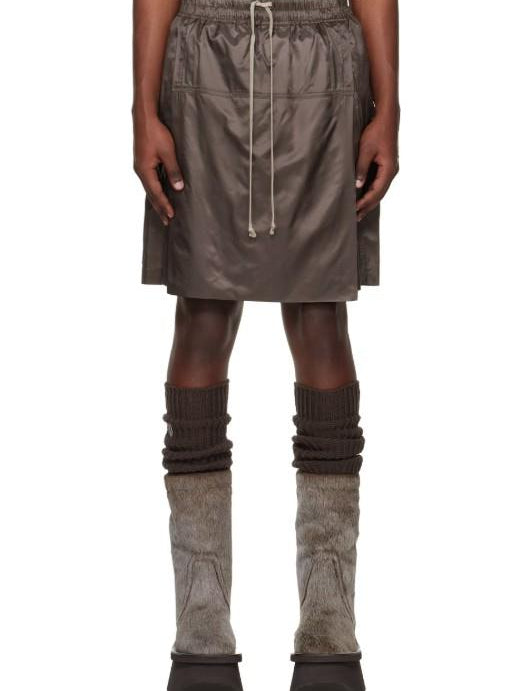 Shorts kilt al ginocchio in marrone Rick Owens x Moncler - unisex<BR/> 