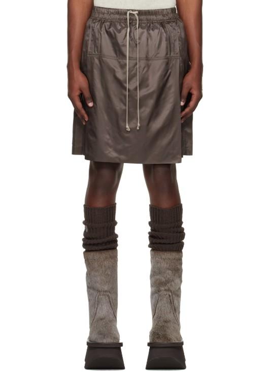 Shorts kilt al ginocchio in marrone Rick Owens x Moncler - unisex<BR/> 