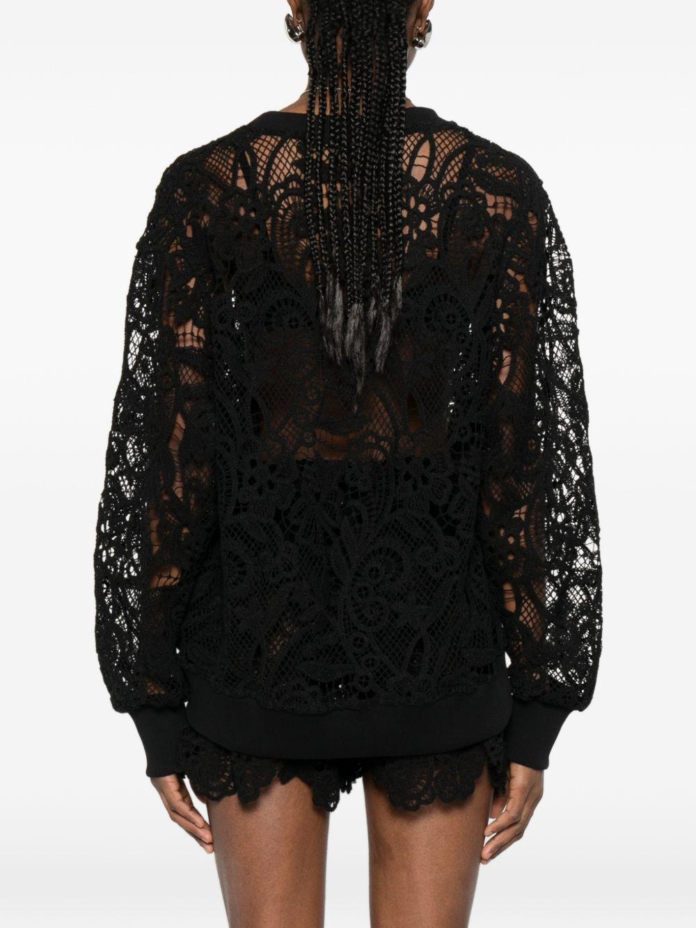 Top a maniche lunghe in  pizzo in nero Maurizio - donna 