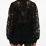 Top a maniche lunghe in  pizzo in nero Maurizio - donna 