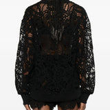 Top a maniche lunghe in  pizzo in nero Maurizio - donna 
