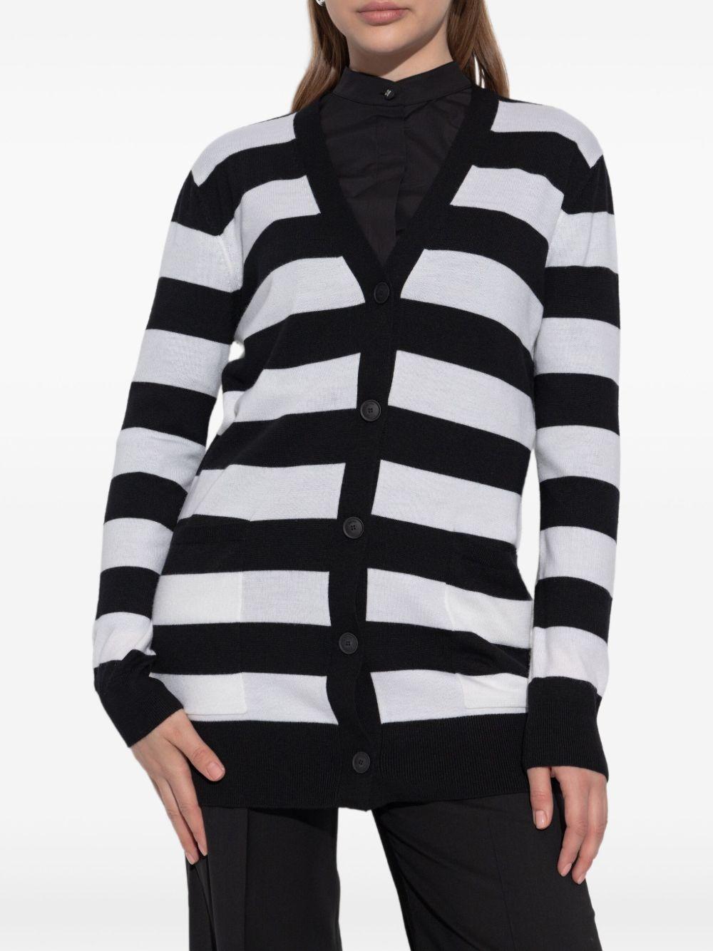 Cardigan a righe fiemme in bianco e nero Maxmara - donna 