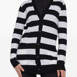 Cardigan a righe fiemme in bianco e nero Maxmara - donna 