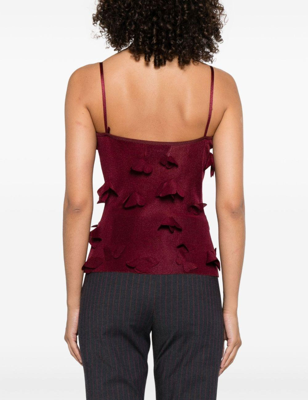Top con ricami a farfalla in bordeaux Coperni - donna 