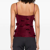 Top con ricami a farfalla in bordeaux Coperni - donna 