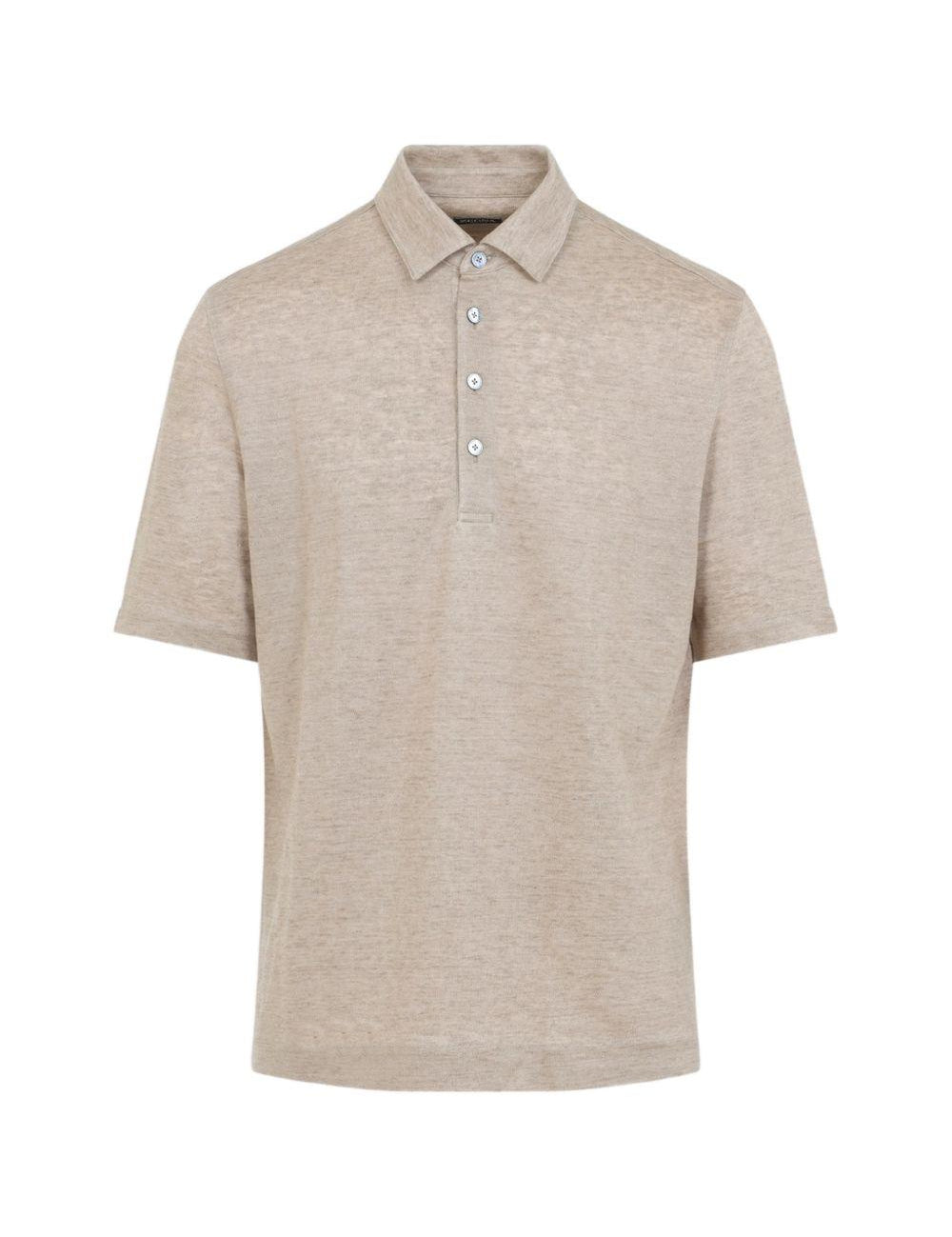Polo in lino oasi in beige Zegna - uomo 