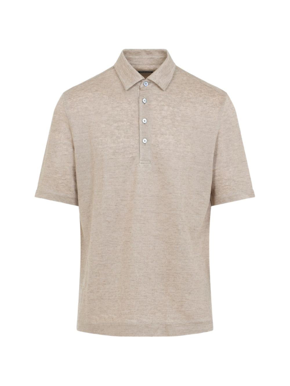 Polo in lino oasi in beige Zegna - uomo 