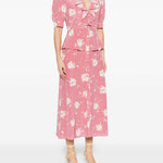 Abito midi con stampa in rosa Alessandra Rich - donna 
