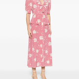 Abito midi con stampa in rosa Alessandra Rich - donna 