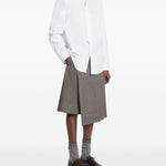 Camicia con dettaglio cravatta in cotone bianco 