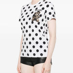 T-shirt con stampa a pois teddy bear in bianco Moschino - donna 