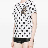 T-shirt con stampa a pois teddy bear in bianco Moschino - donna 