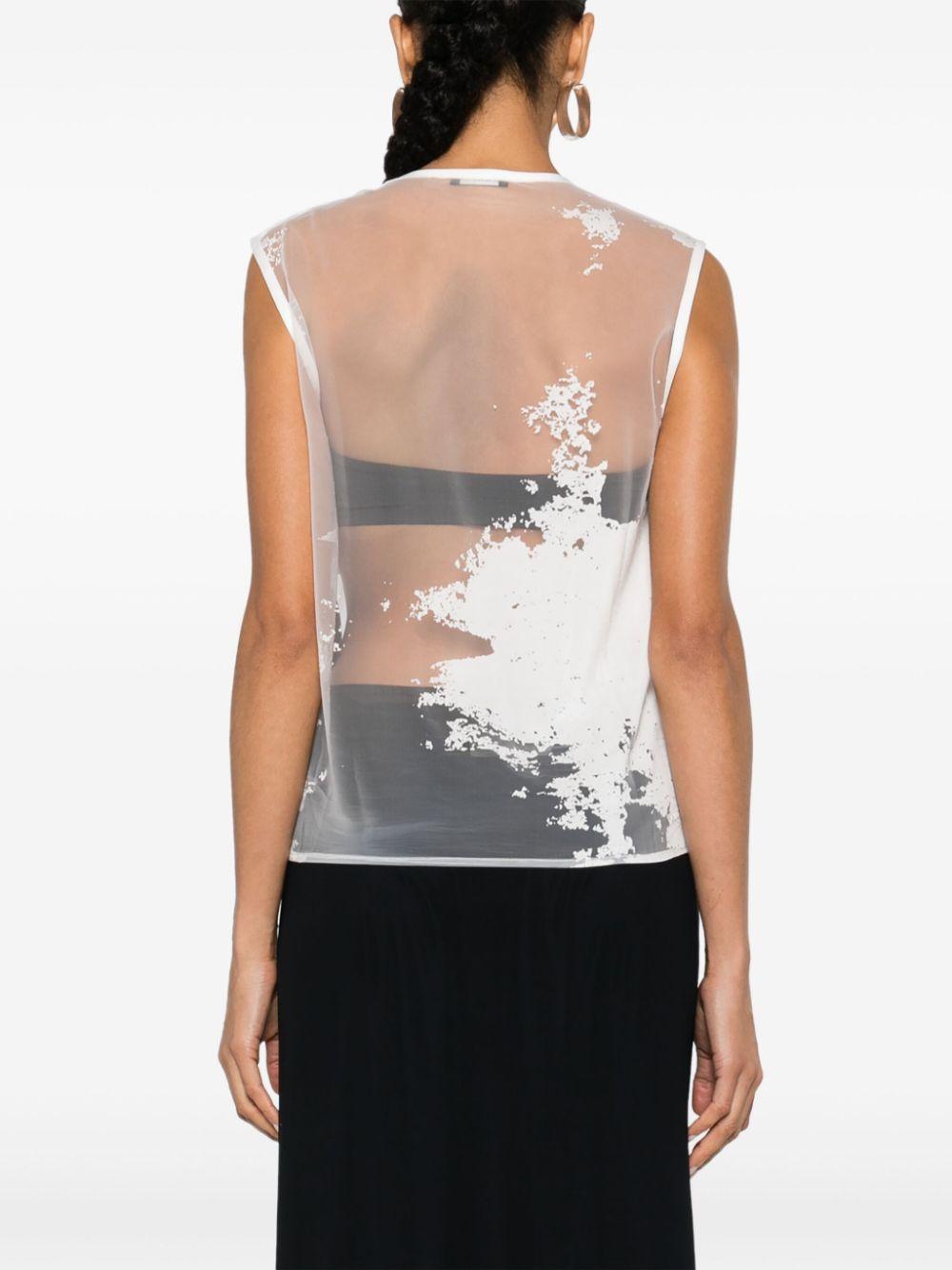 Top semi-trasparente in bianco Ann Demeulemeester - donna 