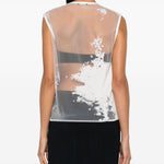 Top semi-trasparente in bianco Ann Demeulemeester - donna 