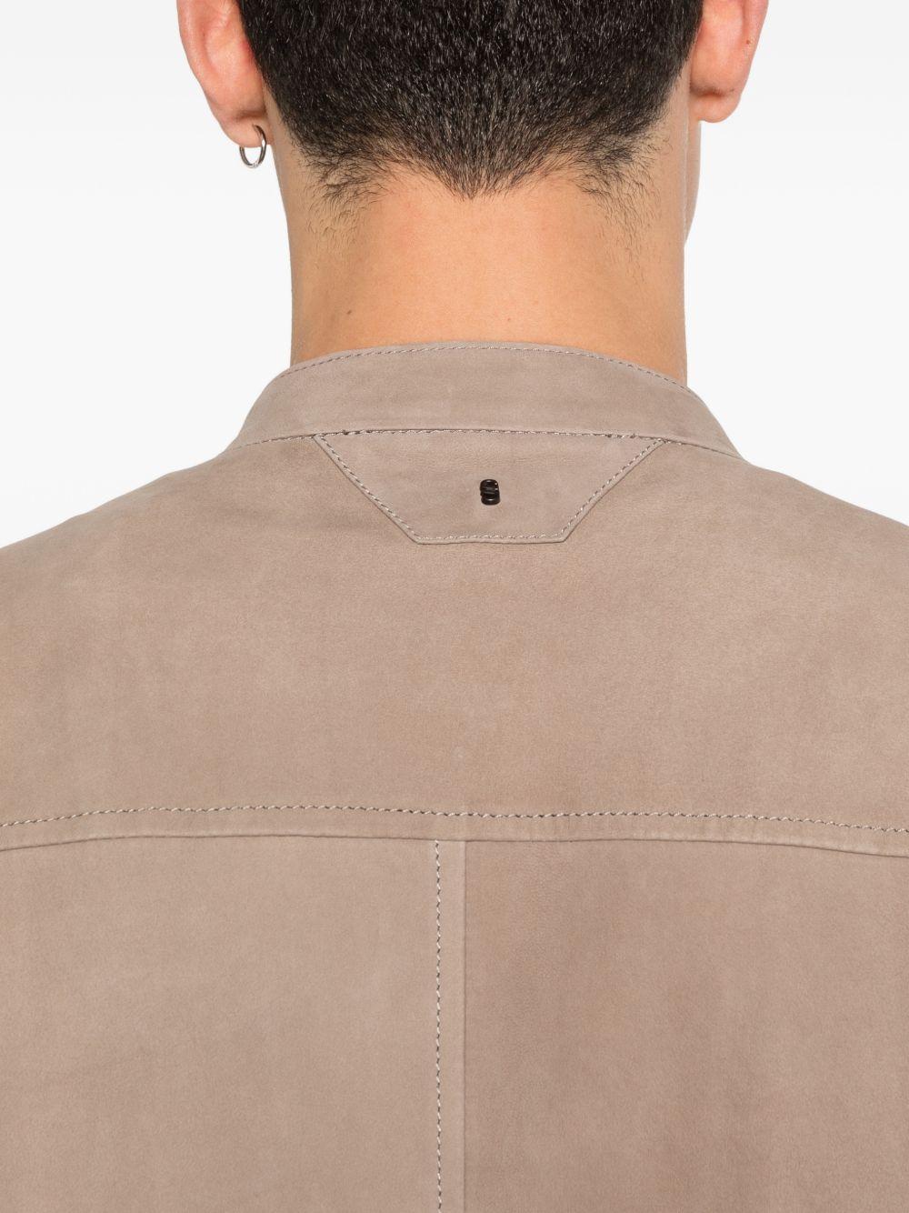 Giacca in pelle scamosciata in beige Salvatore santoro - uomo 