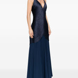 Abito lungo con frange in blu Bless - donna 