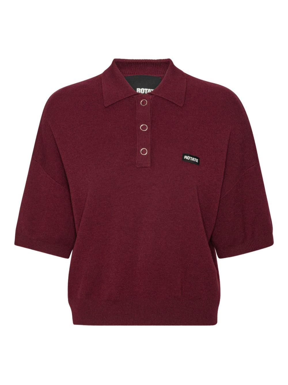 Polo con applicazione logo in bordeaux 