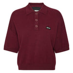 Polo con applicazione logo in bordeaux 