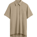 Polo a maniche corte con tasca applicata in beige Toteme - donna 