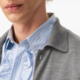 Cardigan ricamato in grigio Ami paris - uomo 