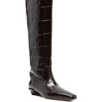 Stivali bettina con effetto pelle coccodrillo in marrone Paris texas - donna 
