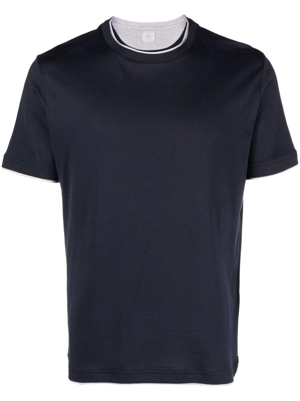 T-shirt girocollo in blu Eleventy - uomo 