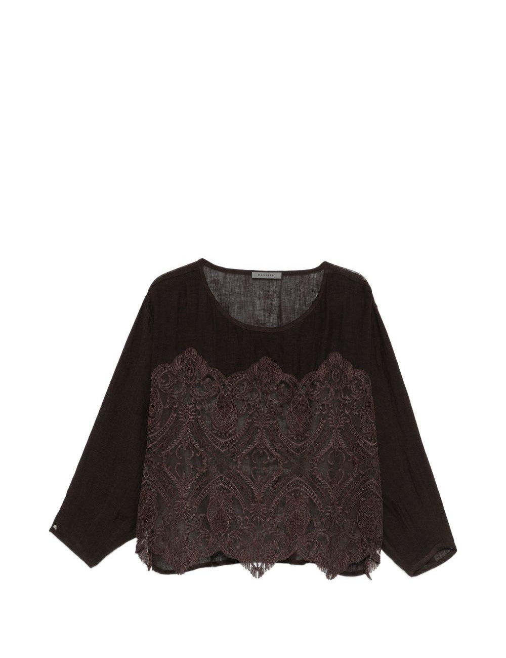Top in pizzo in marrone Maurizio - donna 