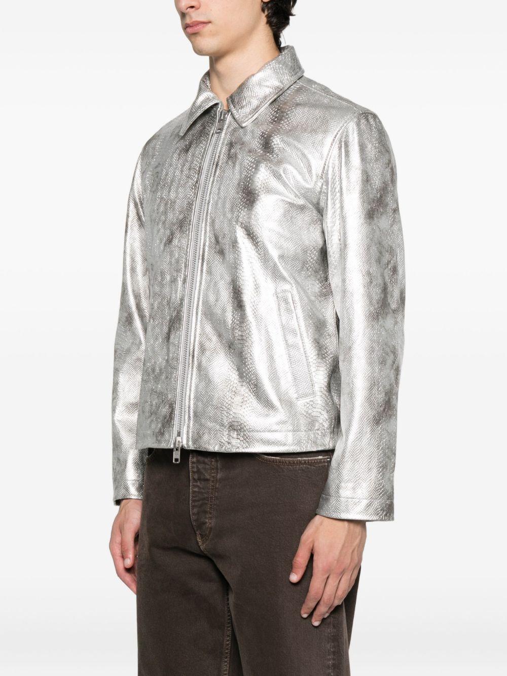 Giacca con effetto pitonato in argento Sunflower - uomo 
