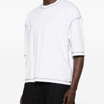 T-shirt dalla vestibilità ampia con cuciture a contrasto in bianco Comme des garcons homme - uomo 