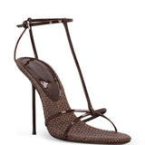 Sandali lidia con design intrecciato in marrone Paris texas - donna 