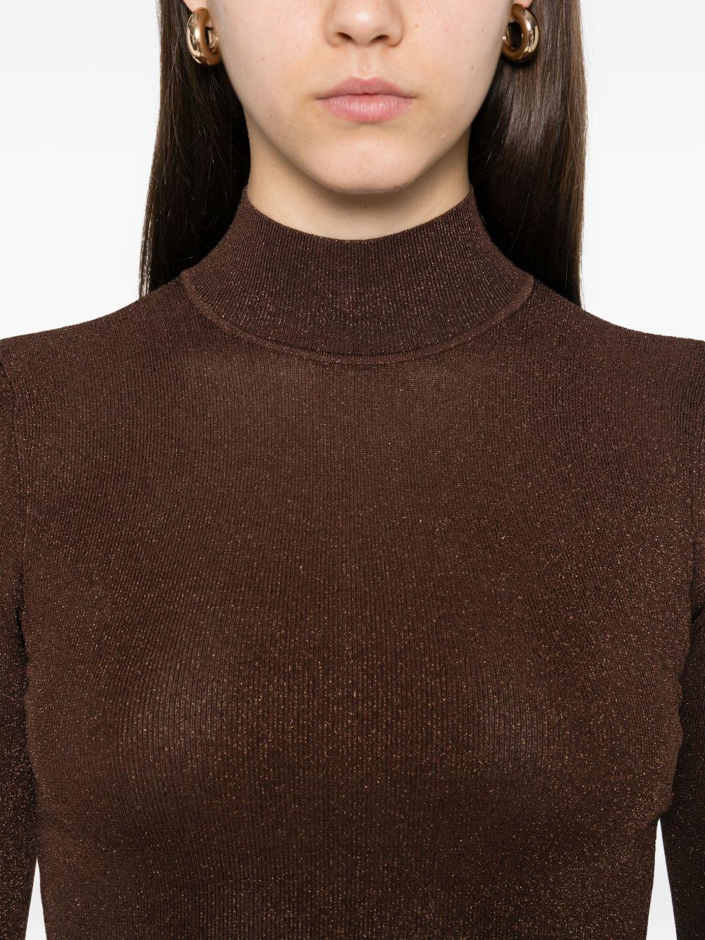 Maglia a collo alto in marrone Self-portrait - donna 
