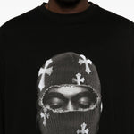 Felpa girocollo Mask Crosses in nero Ih nom uh nit - uomo 