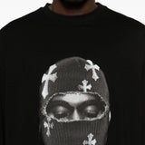 Felpa girocollo Mask Crosses in nero Ih nom uh nit - uomo 