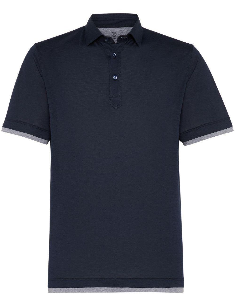 Polo a strati in blu Brunello cucinelli - uomo 