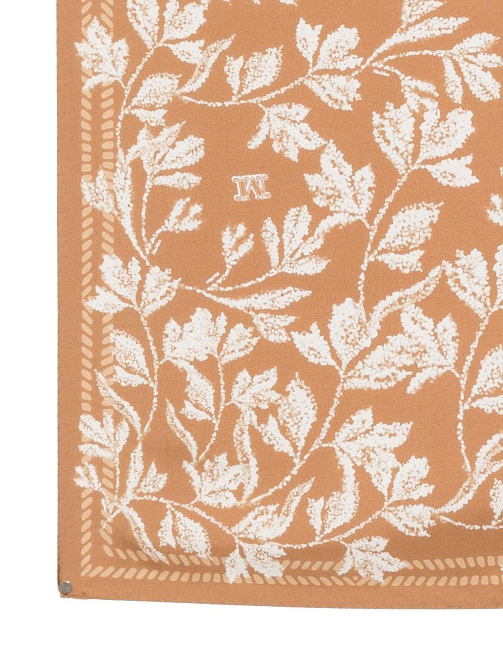 Sciarpa con stampa floreale in marrone Maxmara - donna 