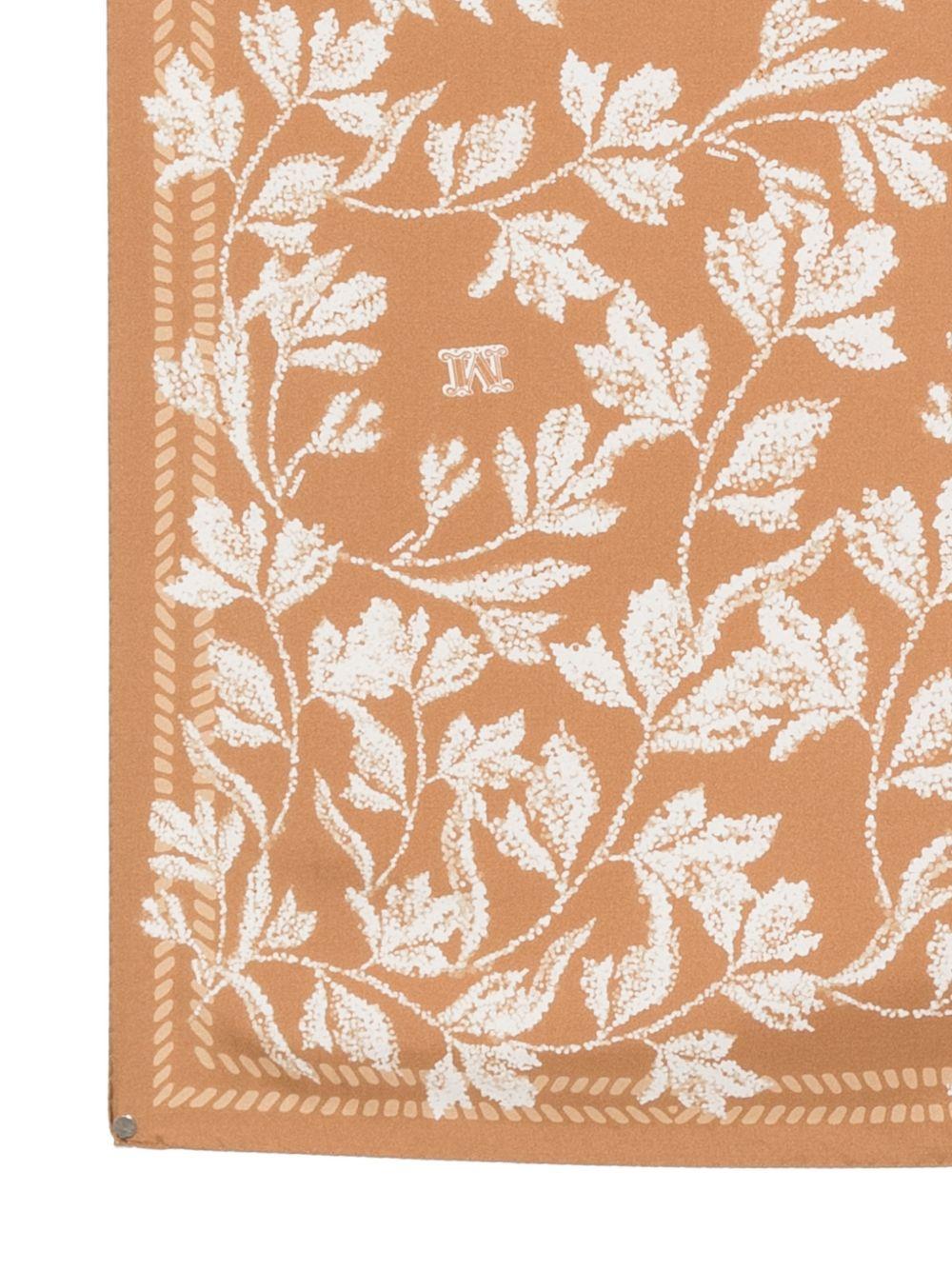 Sciarpa con stampa floreale in marrone Maxmara - donna 