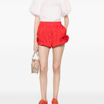 Mini shorts con volant in rosso Simone rocha - donna 