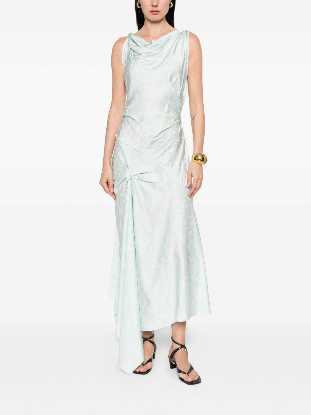 Abito midi posy con drapeggio in celeste Victoria beckham - donna 