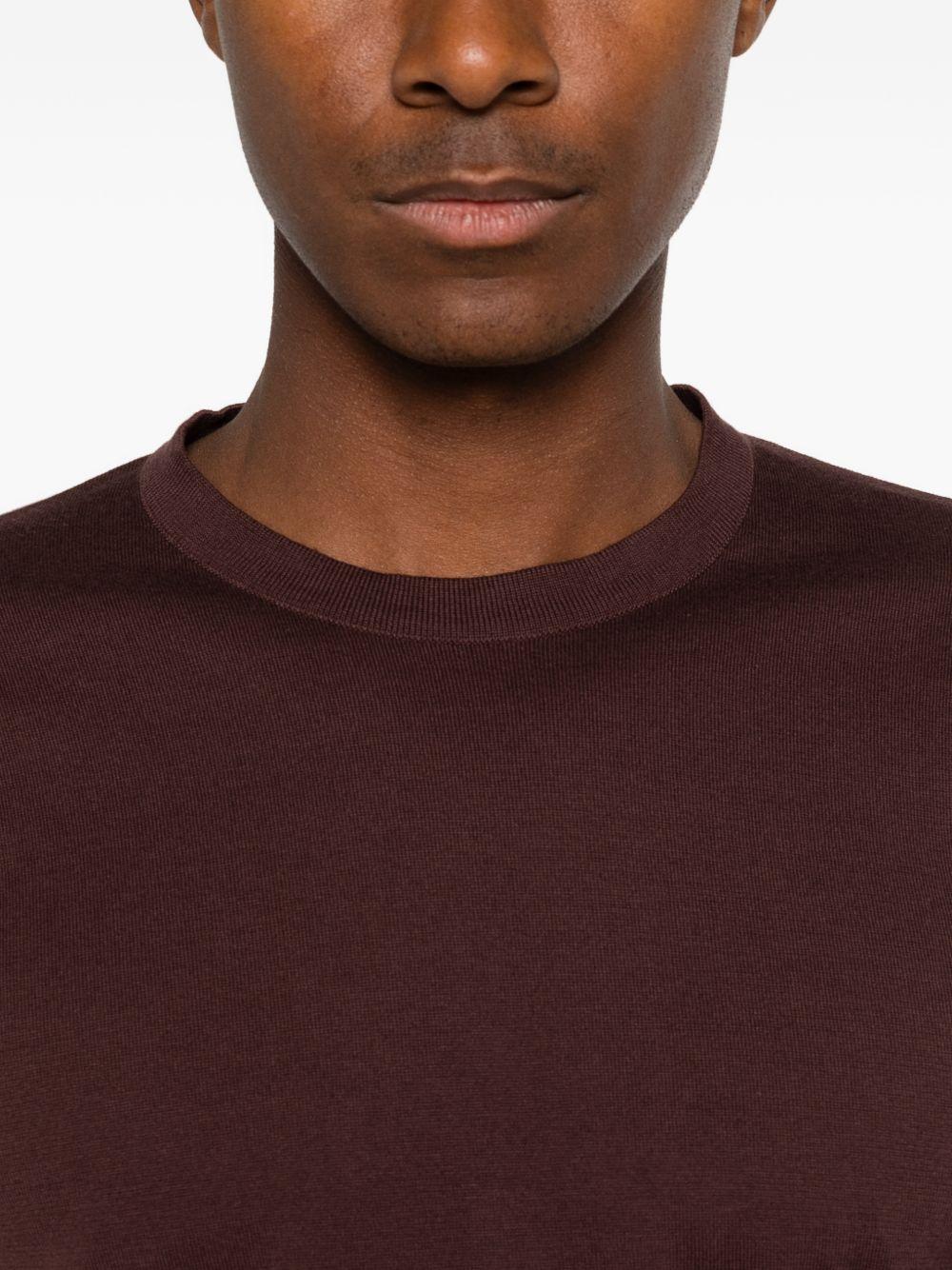 T-shirt lorca in maglia fine in marrone John smedley - uomo 