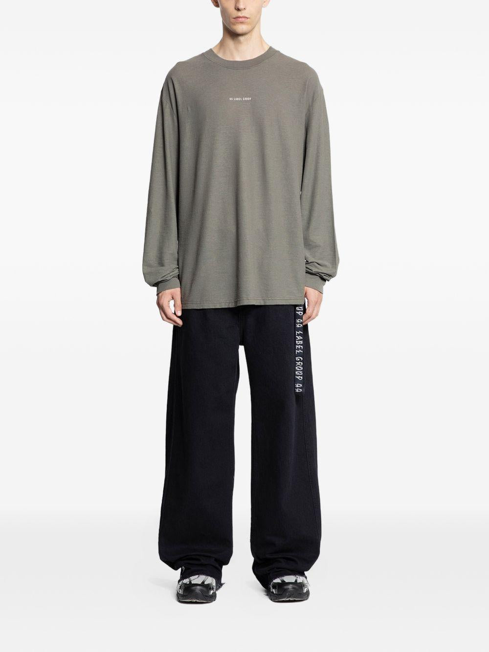 T-shirt a maniche lunghe in grigio 44 label group - uomo 