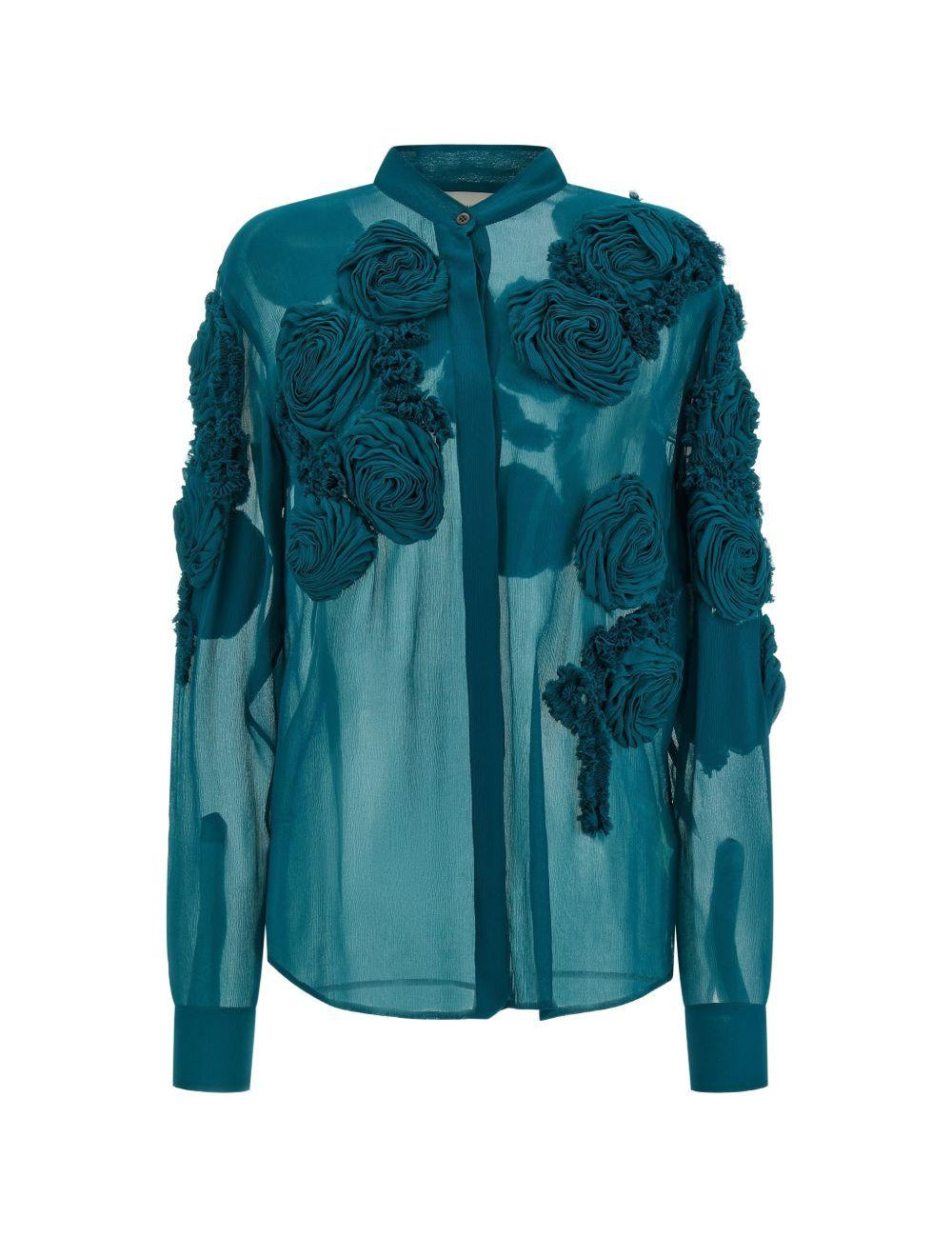 Camicia Chowsa con ricami floreali in verde Dries van noten - donna 