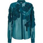 Camicia Chowsa con ricami floreali in verde Dries van noten - donna 