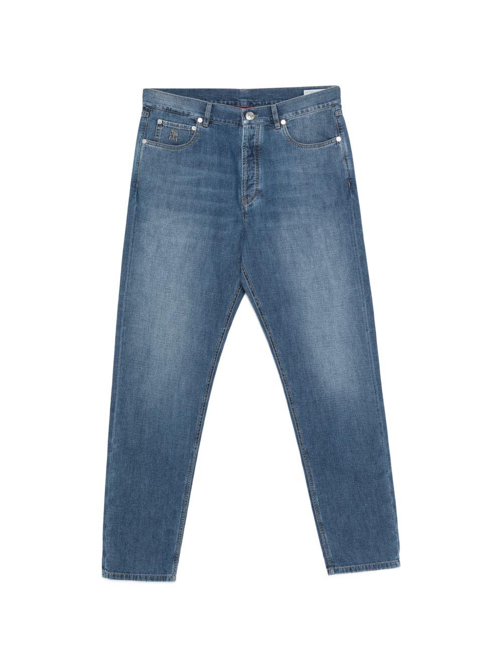 Jeans dritti in blu Brunello cucinelli - uomo 