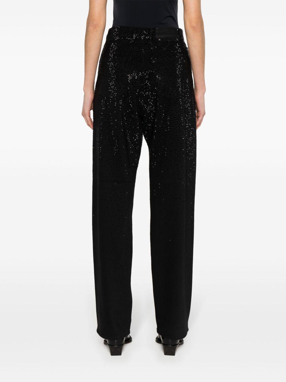 Jeans a gamba affusolata con cristalli in nero Golden goose - donna 