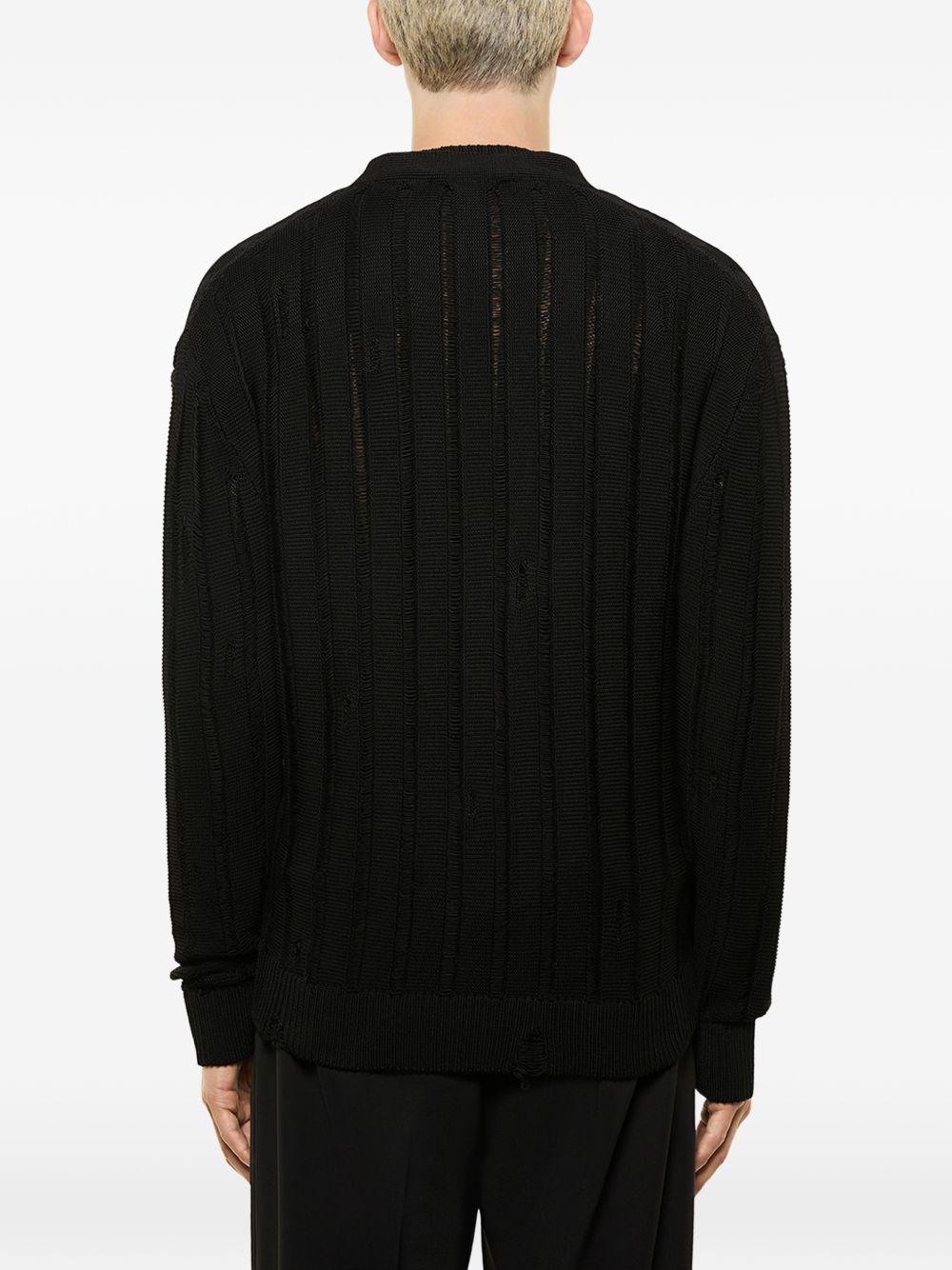 Cardigan effetto vissuto con bottoni in nero Laneus - uomo 