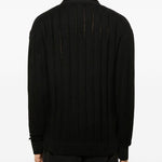 Cardigan effetto vissuto con bottoni in nero Laneus - uomo 