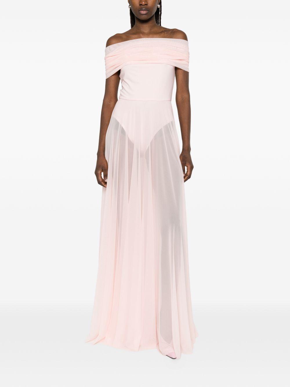 Abito lungo con design satinato in rosa Norma kamali - donna 
